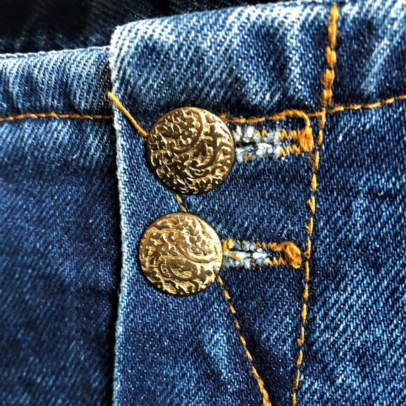 Vintage 90s very high waist baggie studs & zippers embelished denim jeans pants - Picture 5 of 16